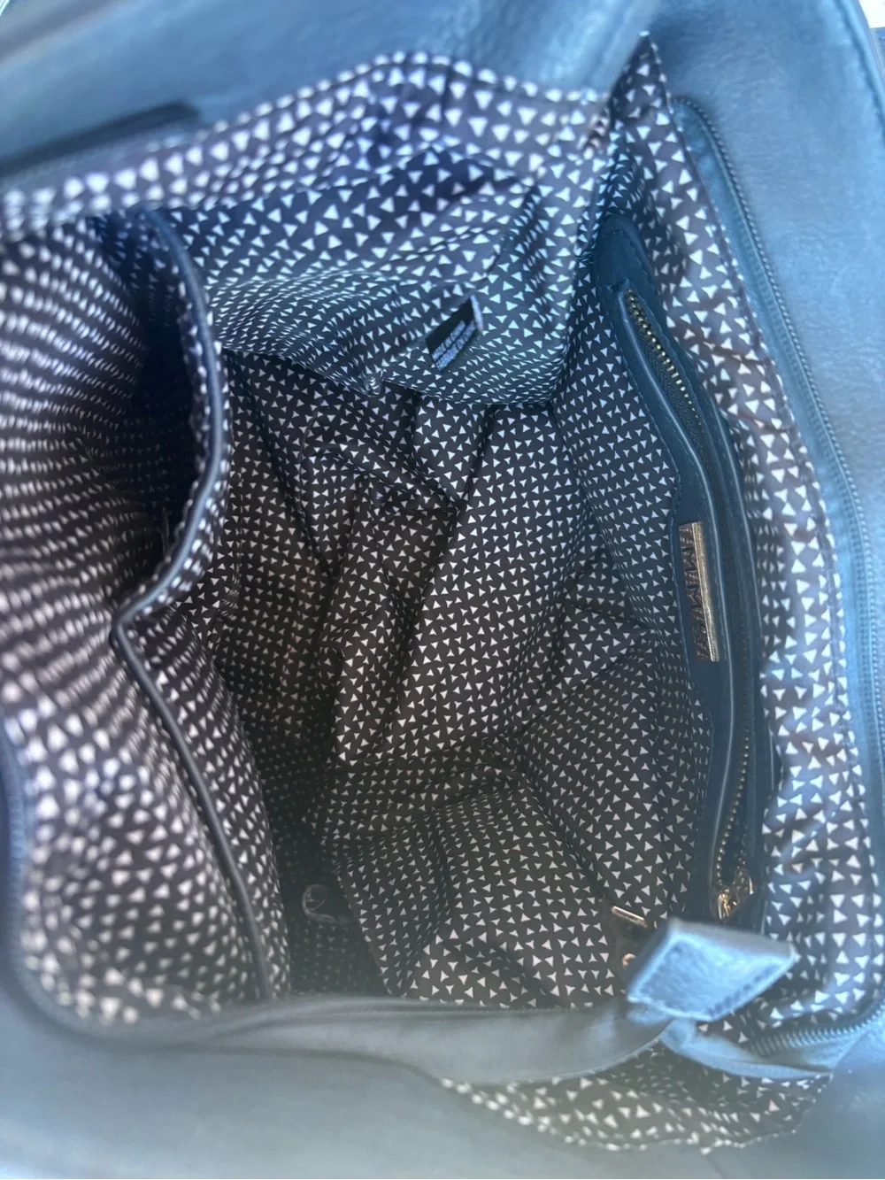 MMS Design Studio Navy Blue Convertible Vegan Leather Backpack Tote